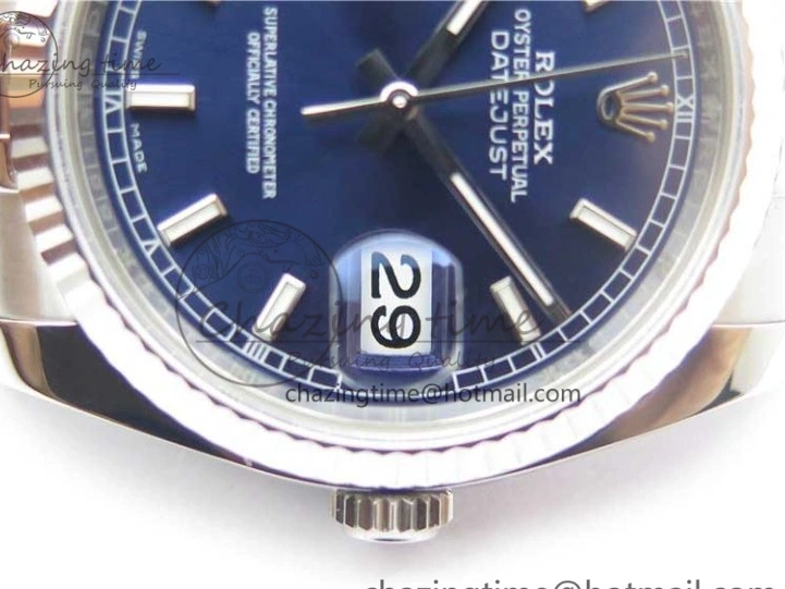 1228 DateJust 36 SS 116234 ARF 1:1 Best Edition 904L Steel Blue Dial on Jubilee Bracelet SH3135 V TravelReady 3214